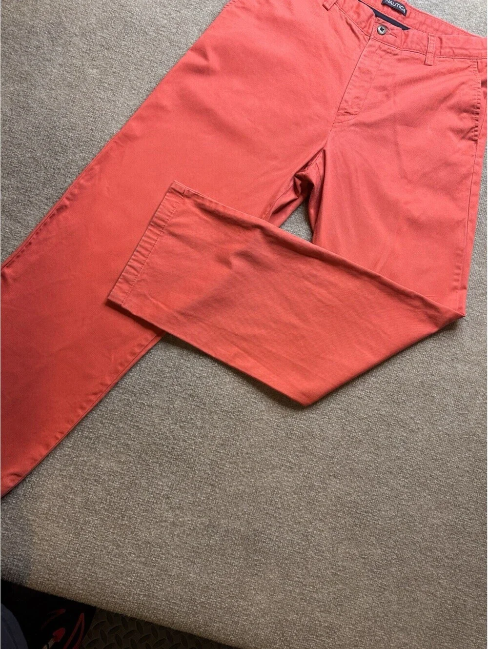 Nautica Men's Chino Pants 34x32 Salmon/Pink (981)